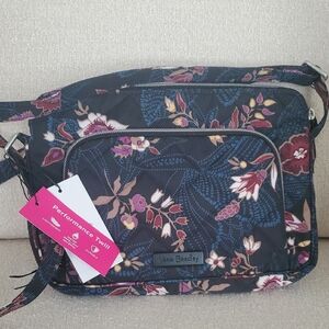 Vera Bradley Floral Crossbody Bag - Black and Pink